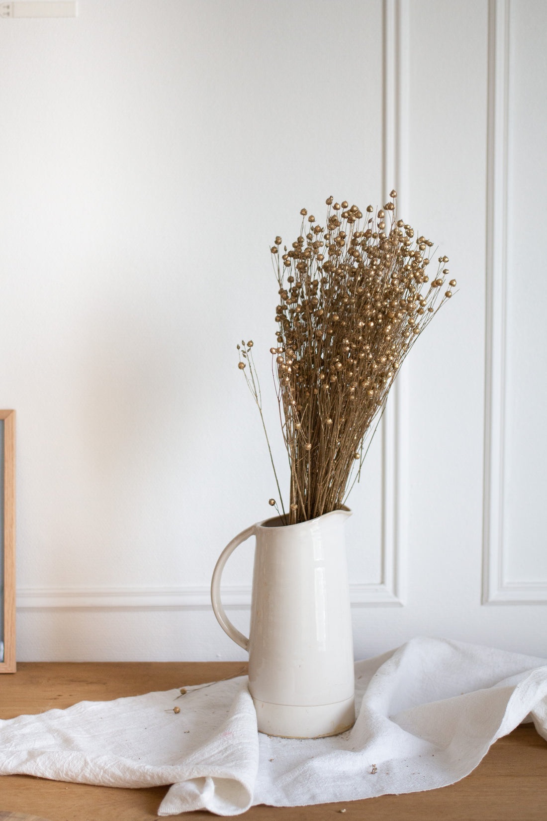 Botte de fleurs séchées dorées